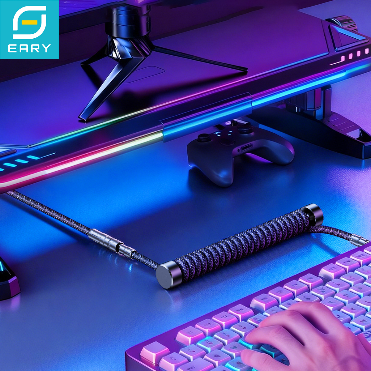 Laptop Accessories Cool - Eary 1.2m Coiled Keyboard Cable USB