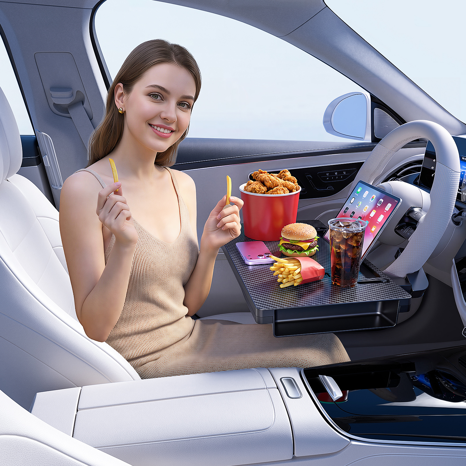 Laptop Accessories For Office - High-Grade Universal Car Steering Wheel Table