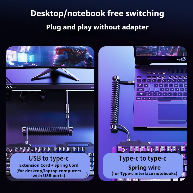 Eary 1.2m Coiled Keyboard Cabl - Laptop Accessories Cool avis et prix